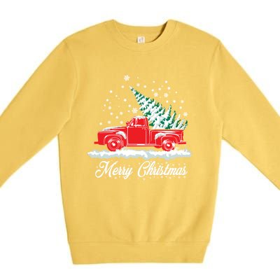 Christmas Classic Old Red Truck Vintage Pick Up Xmas Tree Gift Premium Crewneck Sweatshirt