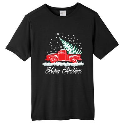 Christmas Classic Old Red Truck Vintage Pick Up Xmas Tree Gift Tall Fusion ChromaSoft Performance T-Shirt