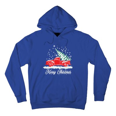 Christmas Classic Old Red Truck Vintage Pick Up Xmas Tree Gift Hoodie