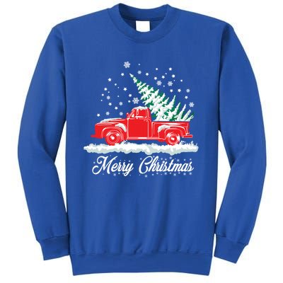 Christmas Classic Old Red Truck Vintage Pick Up Xmas Tree Gift Sweatshirt