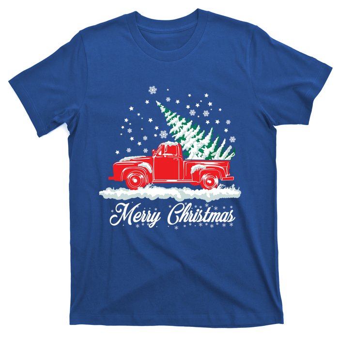 Christmas Classic Old Red Truck Vintage Pick Up Xmas Tree Gift T-Shirt