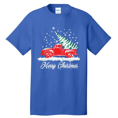 Christmas Classic Old Red Truck Vintage Pick Up Xmas Tree Gift Tall T-Shirt