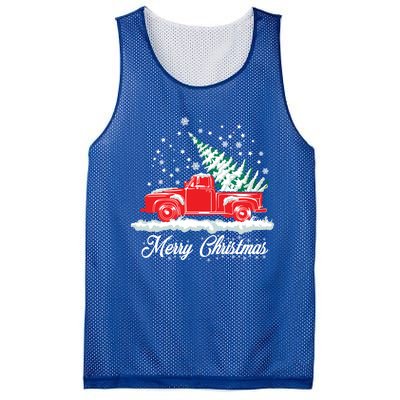 Christmas Classic Old Red Truck Vintage Pick Up Xmas Tree Gift Mesh Reversible Basketball Jersey Tank