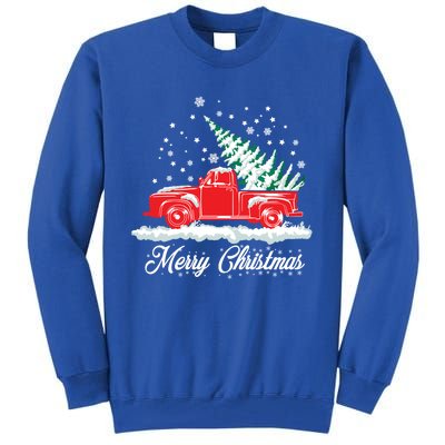 Christmas Classic Old Red Truck Vintage Pick Up Xmas Tree Gift Tall Sweatshirt