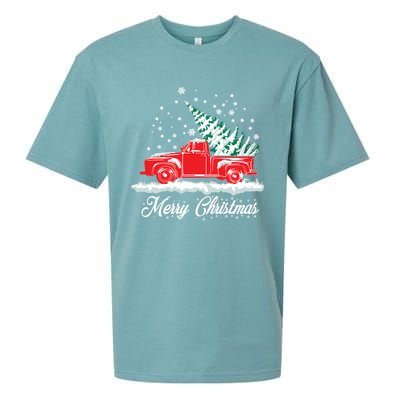 Christmas Classic Old Red Truck Vintage Pick Up Xmas Tree Gift Sueded Cloud Jersey T-Shirt