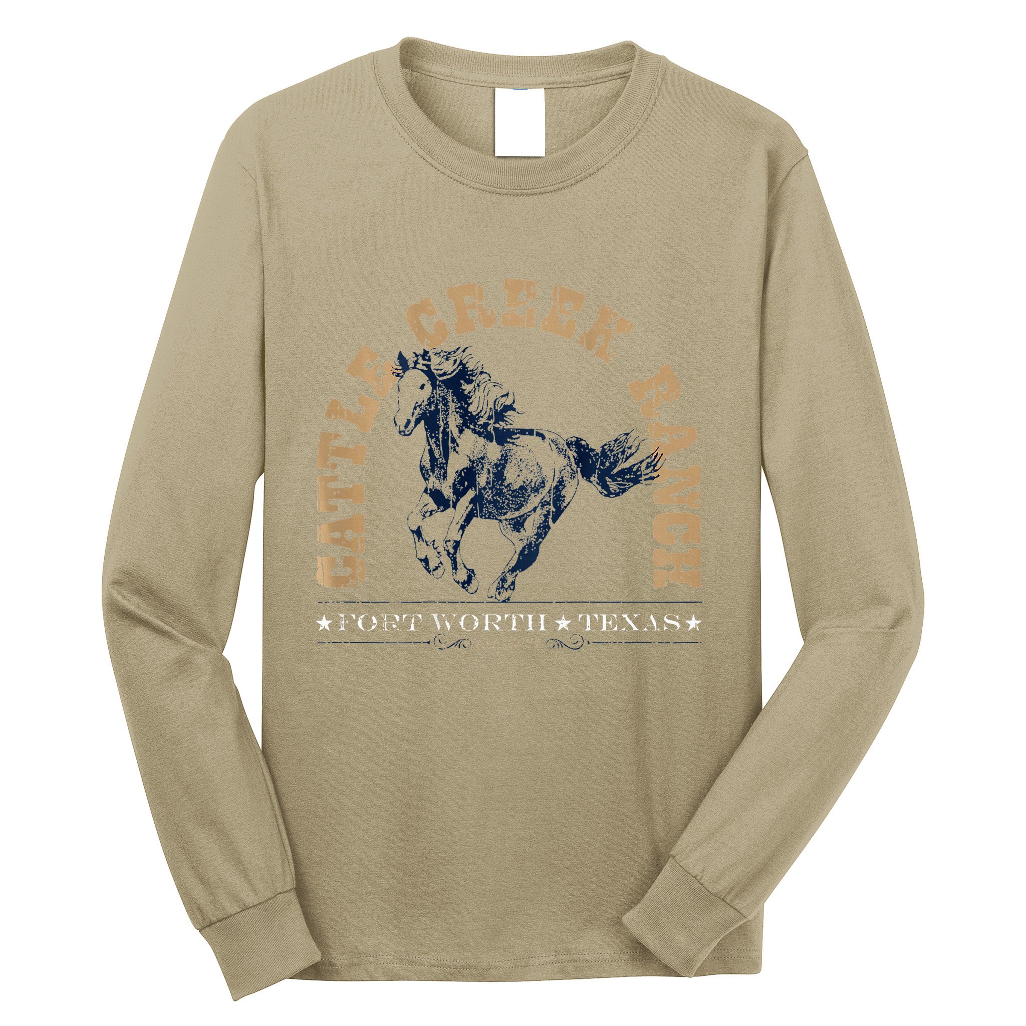 Cattle Creek Original Ranching Wild Horse Logo Long Sleeve Shirt