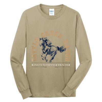 Cattle Creek Original Ranching Wild Horse Logo Tall Long Sleeve T-Shirt