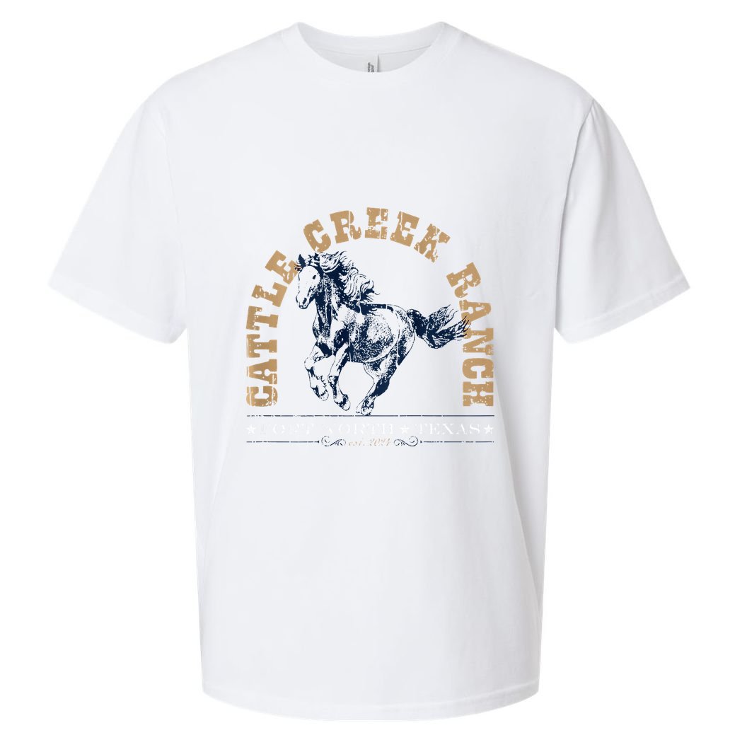 Cattle Creek Original Ranching Wild Horse Logo Sueded Cloud Jersey T-Shirt