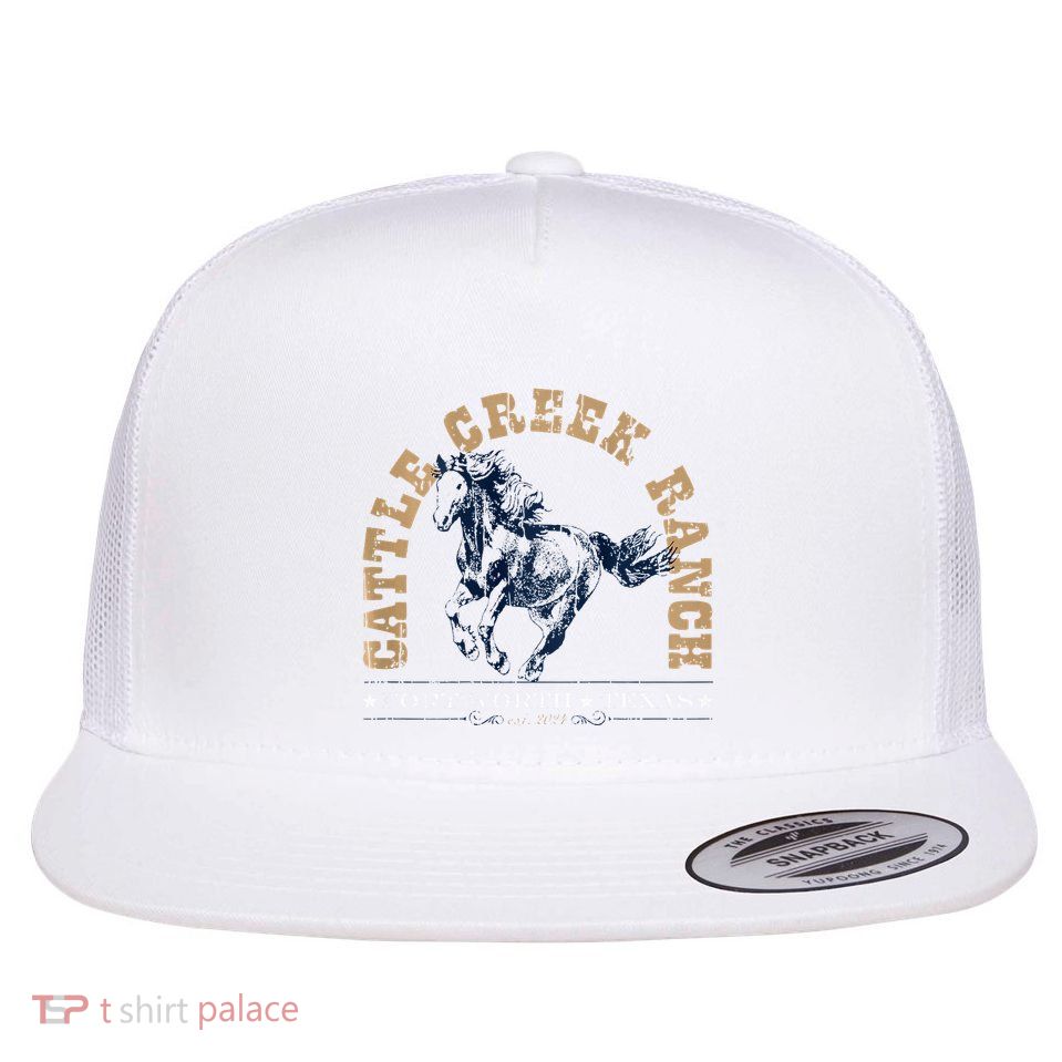 Cattle Creek Original Ranching Wild Horse Logo Flatbill Hat