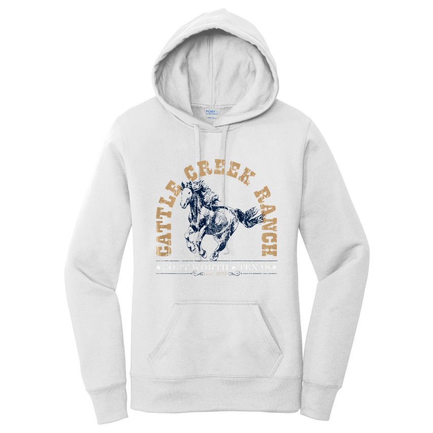 Cattle Creek Original Ranching Wild Horse Logo Women's Pullover Hoodie