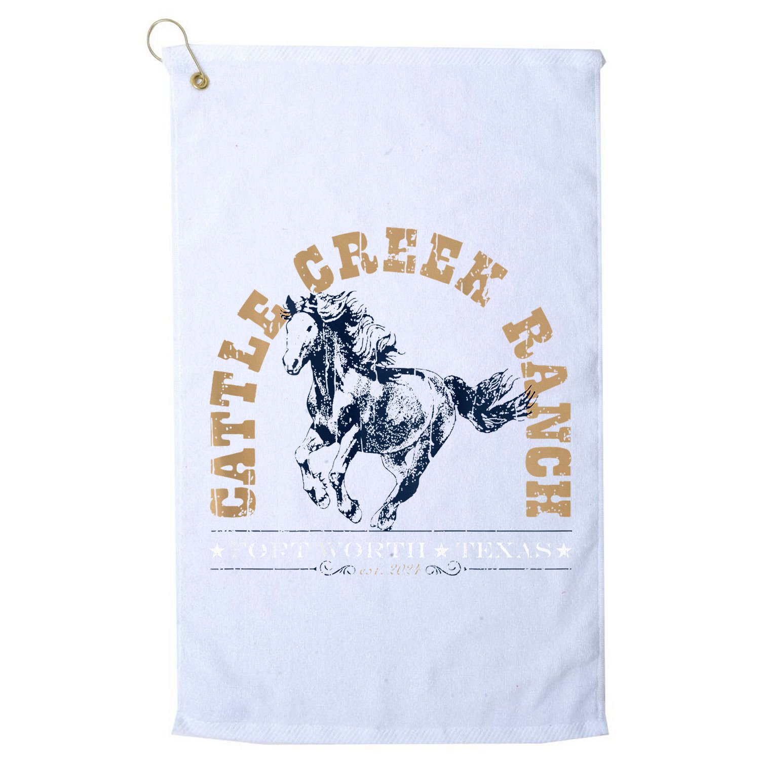 Cattle Creek Original Ranching Wild Horse Logo Golf Towel