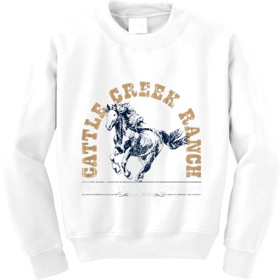 Cattle Creek Original Ranching Wild Horse Logo Kids Sweatshirt