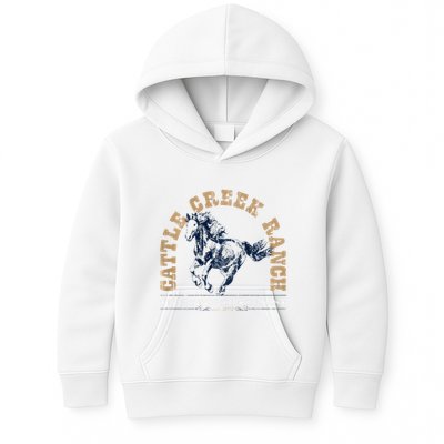Cattle Creek Original Ranching Wild Horse Logo Kids Hoodie