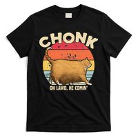 Chonk Cat Oh Lawd He Comin Funny Cat Meme Vintage Style T-Shirt