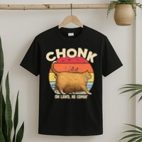 Chonk Cat Oh Lawd He Comin Funny Cat Meme Vintage Style T-Shirt