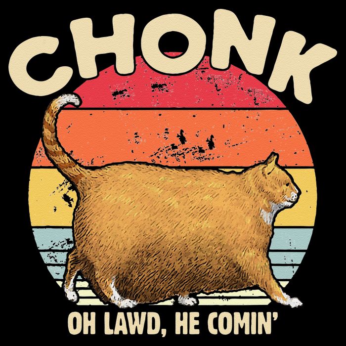 Chonk Cat Oh Lawd He Comin Funny Cat Meme Vintage Style Mousepad