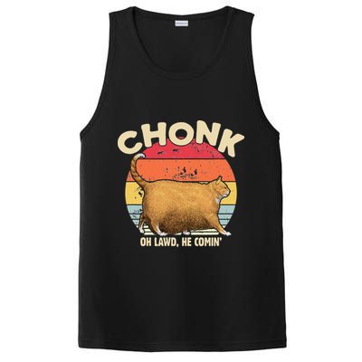 Chonk Cat Oh Lawd He Comin Funny Cat Meme Vintage Style PosiCharge Competitor Tank