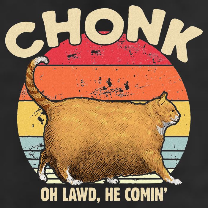Chonk Cat Oh Lawd He Comin Funny Cat Meme Vintage Style Golf Towel