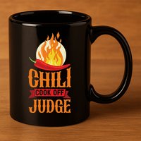 Chili Cook Off Judge Red Chili 11oz C Handle Ceramic Mug