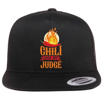 Chili Cook Off Judge Red Chili Flat Bill Trucker Hat