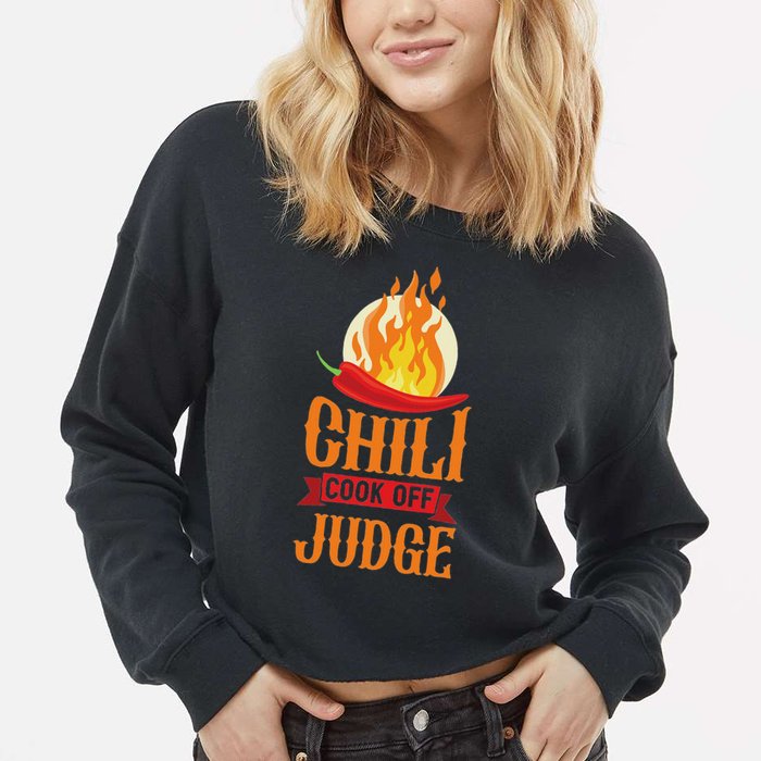 Chili Cook Off Judge Red Chili Cropped Pullover Crew