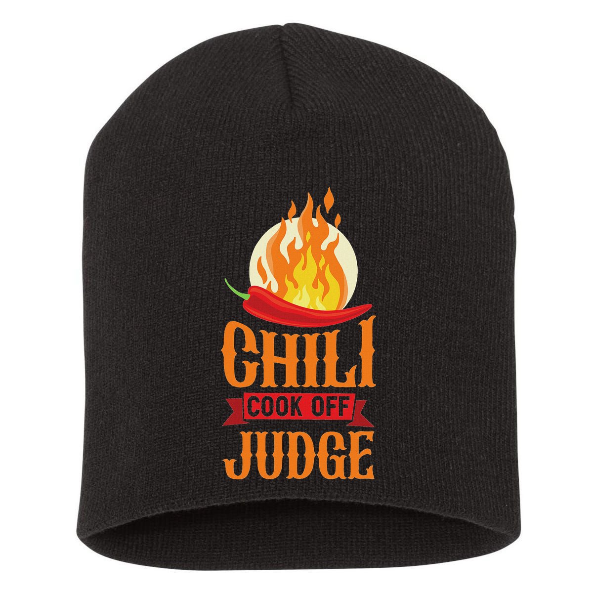 Chili Cook Off Judge Red Chili Short Acrylic Beanie