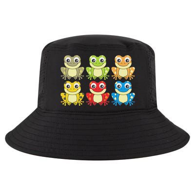 Colorful Collection Of Frogs Animal Lover Graphic Cool Comfort Performance Bucket Hat