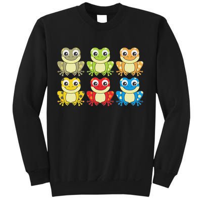 Colorful Collection Of Frogs Animal Lover Graphic Sweatshirt