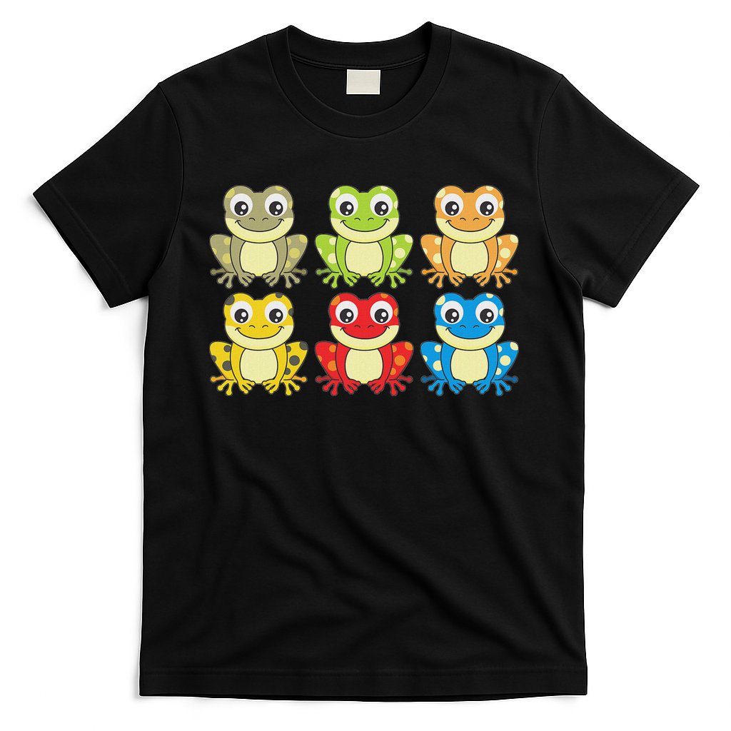 Colorful Collection Of Frogs Animal Lover Graphic T-Shirt