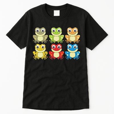 Colorful Collection Of Frogs Animal Lover Graphic Tall T-Shirt
