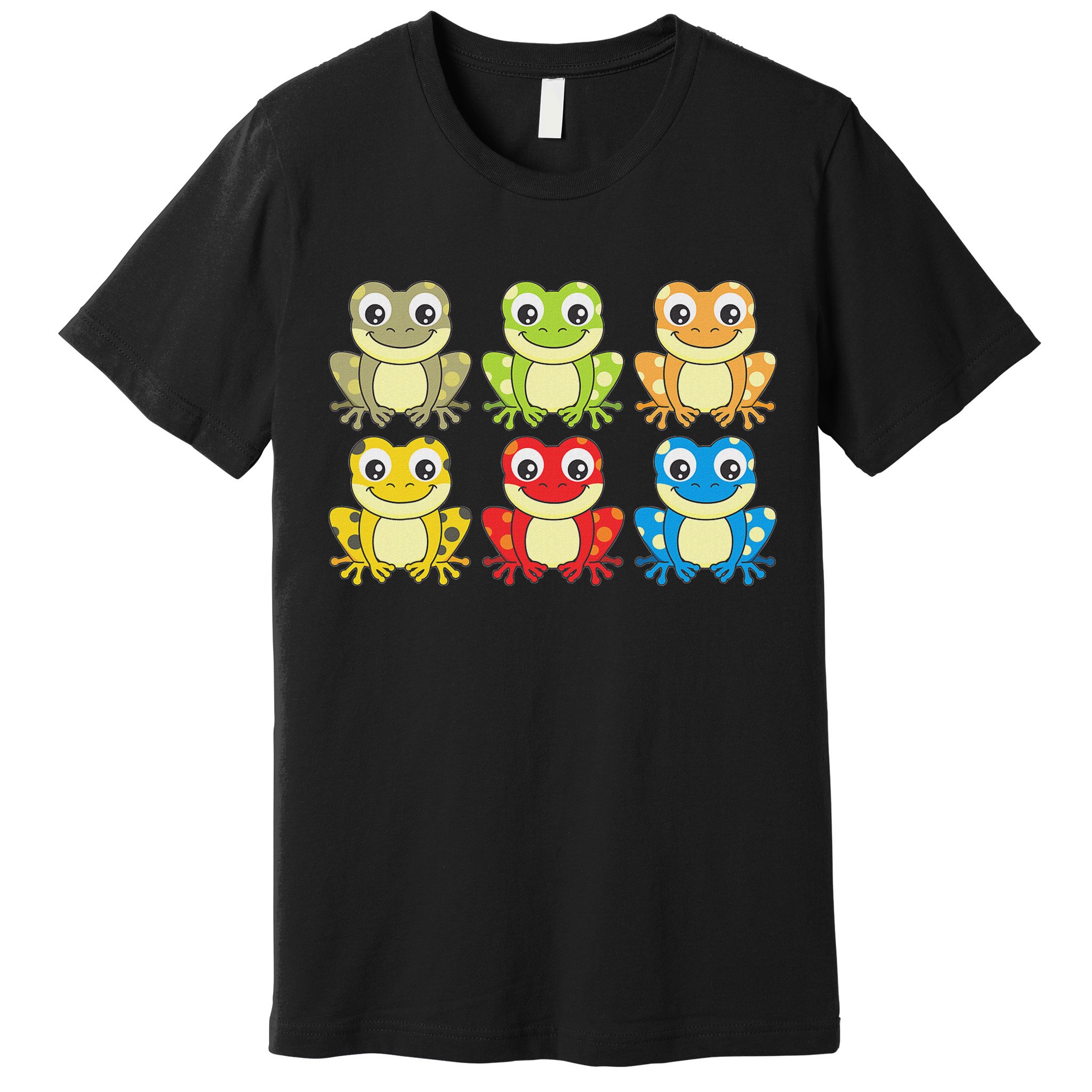 Colorful Collection Of Frogs Animal Lover Graphic Premium T-Shirt