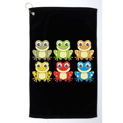 Colorful Collection Of Frogs Animal Lover Graphic Golf Towel