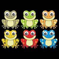Colorful Collection Of Frogs Animal Lover Graphic Visor