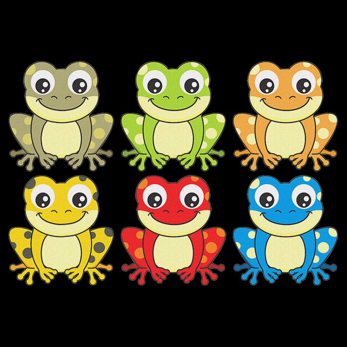 Colorful Collection Of Frogs Animal Lover Graphic Visor