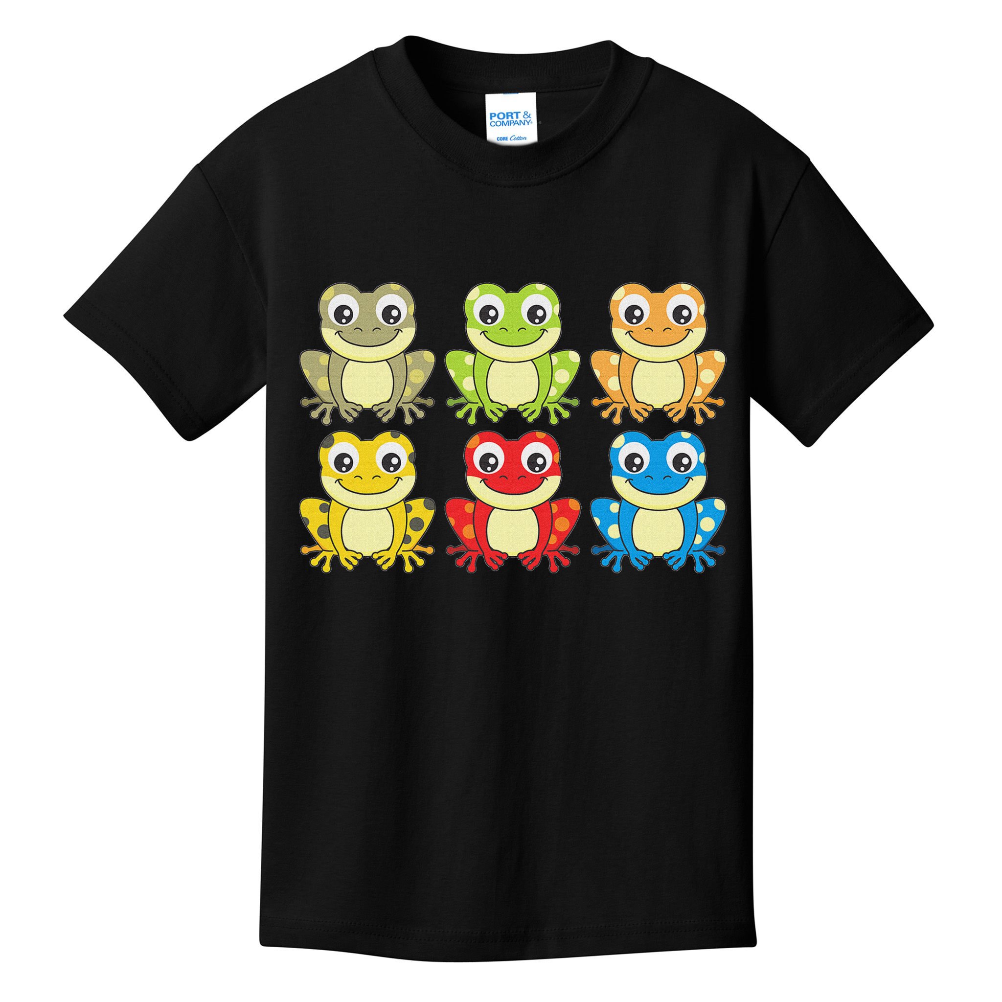 Colorful Collection Of Frogs Animal Lover Graphic Kids T-Shirt