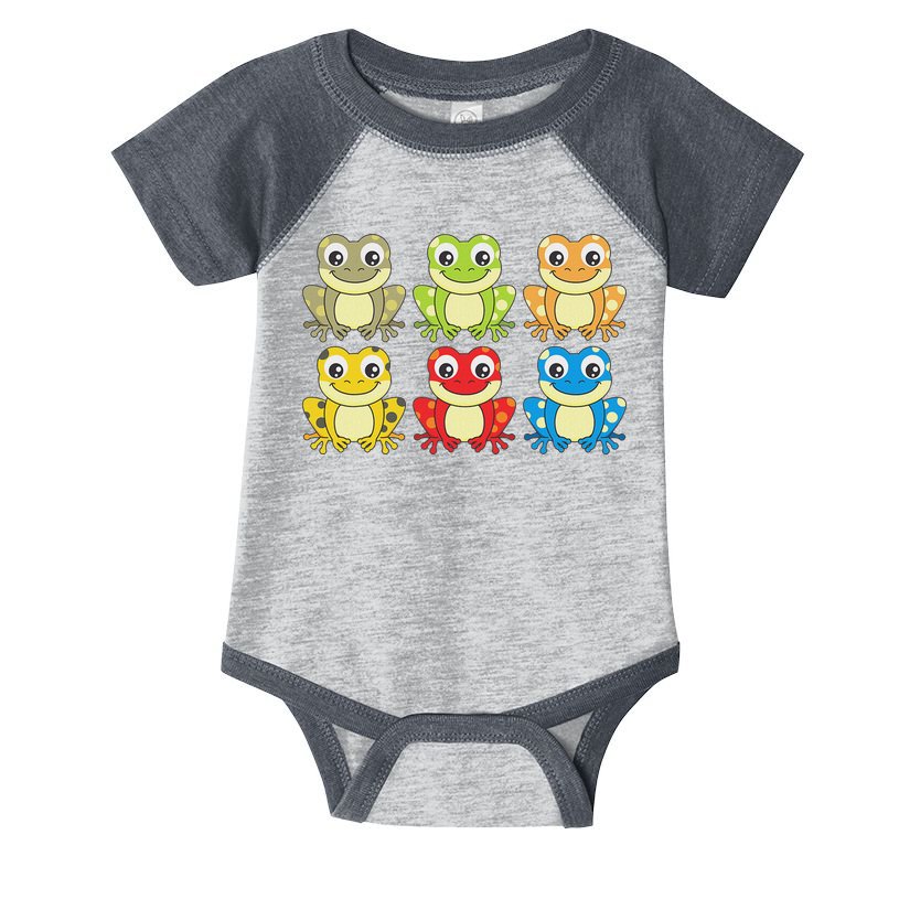 Colorful Collection Of Frogs Animal Lover Graphic Infant Baby Jersey Bodysuit