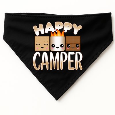 Campfire Camping Outdoor Friends Smores Happy Camper Cool Gift USA-Made Doggie Bandana