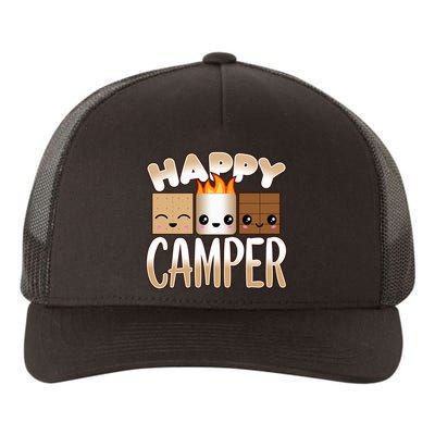 Campfire Camping Outdoor Friends Smores Happy Camper Cool Gift Yupoong Adult 5-Panel Trucker Hat