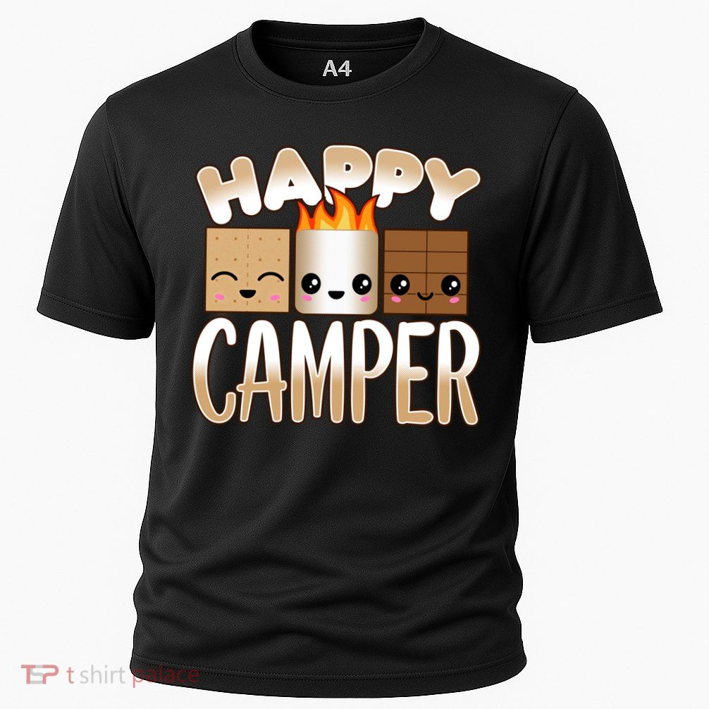 Campfire Camping Outdoor Friends Smores Happy Camper Cool Gift Performance Shirt