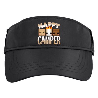 Campfire Camping Outdoor Friends Smores Happy Camper Cool Gift Adult Drive Performance Visor