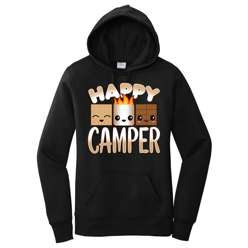 Campfire Camping Outdoor Friends Smores Happy Camper Cool Gift Women's Pullover Hoodie