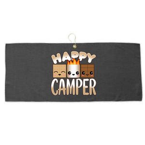 Campfire Camping Outdoor Friends Smores Happy Camper Cool Gift Large Microfiber Waffle Golf Towel