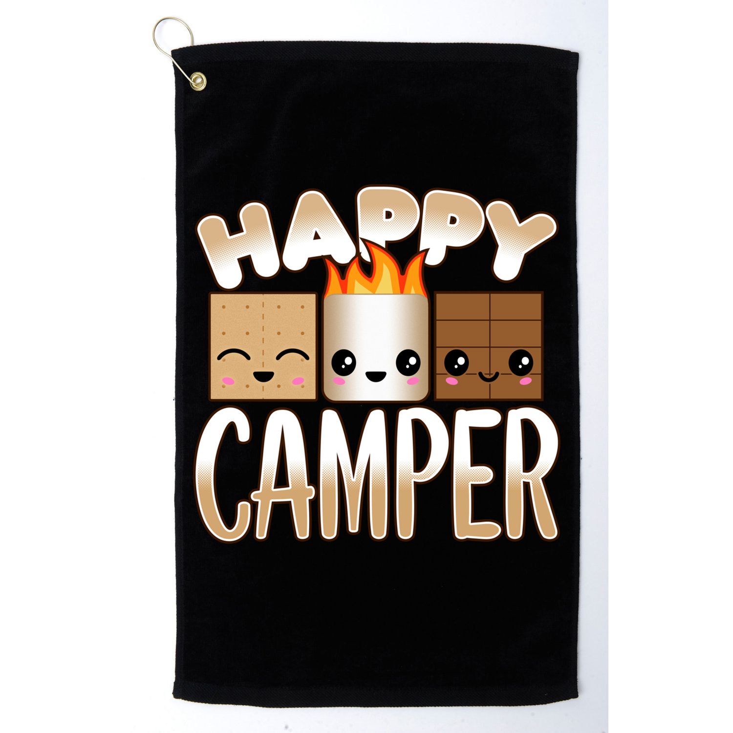 Campfire Camping Outdoor Friends Smores Happy Camper Cool Gift Golf Towel