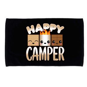 Campfire Camping Outdoor Friends Smores Happy Camper Cool Gift Microfiber Hand Towel