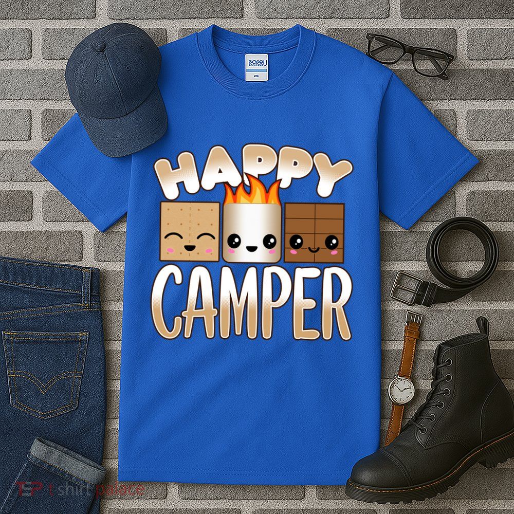 Campfire Camping Outdoor Friends Smores Happy Camper Cool Gift Tall T-Shirt