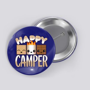 Campfire Camping Outdoor Friends Smores Happy Camper Cool Gift Button