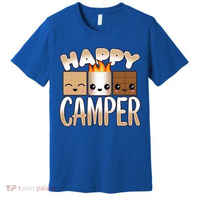 Campfire Camping Outdoor Friends Smores Happy Camper Cool Gift Premium T-Shirt