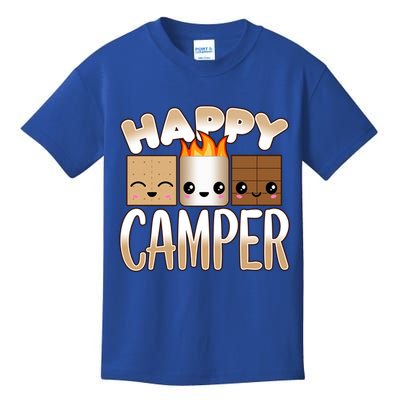 Campfire Camping Outdoor Friends Smores Happy Camper Cool Gift Kids T-Shirt