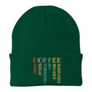 Coffee Christ Offers Forgiveness For Everyone Everywhere Knit Cap Winter Beanie