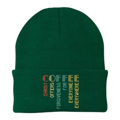 Coffee Christ Offers Forgiveness For Everyone Everywhere Knit Cap Winter Beanie